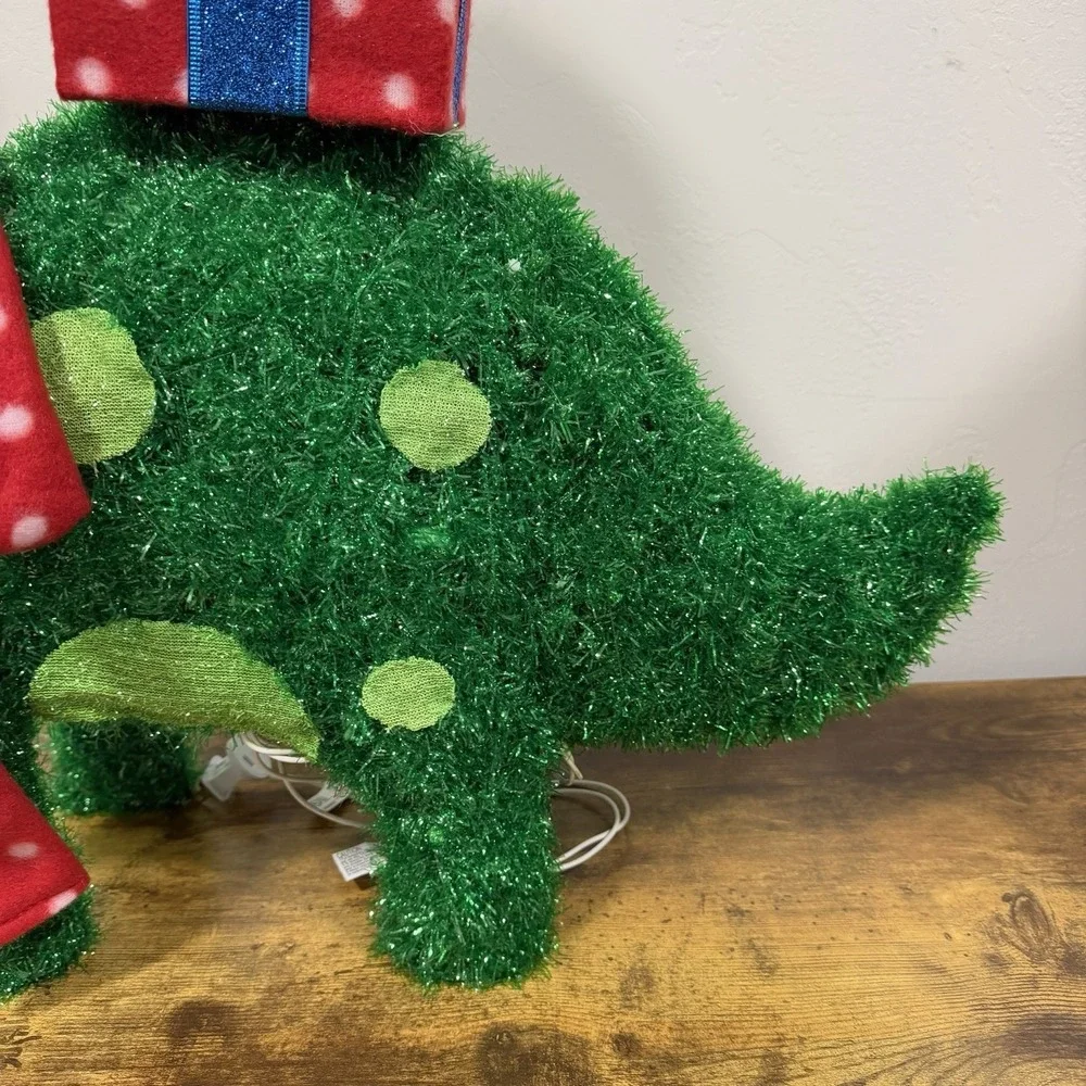 Wondershop Lit Tinsel Dinosaur Brontosaurus Christmas Holiday Yard‎ Decor 27.5